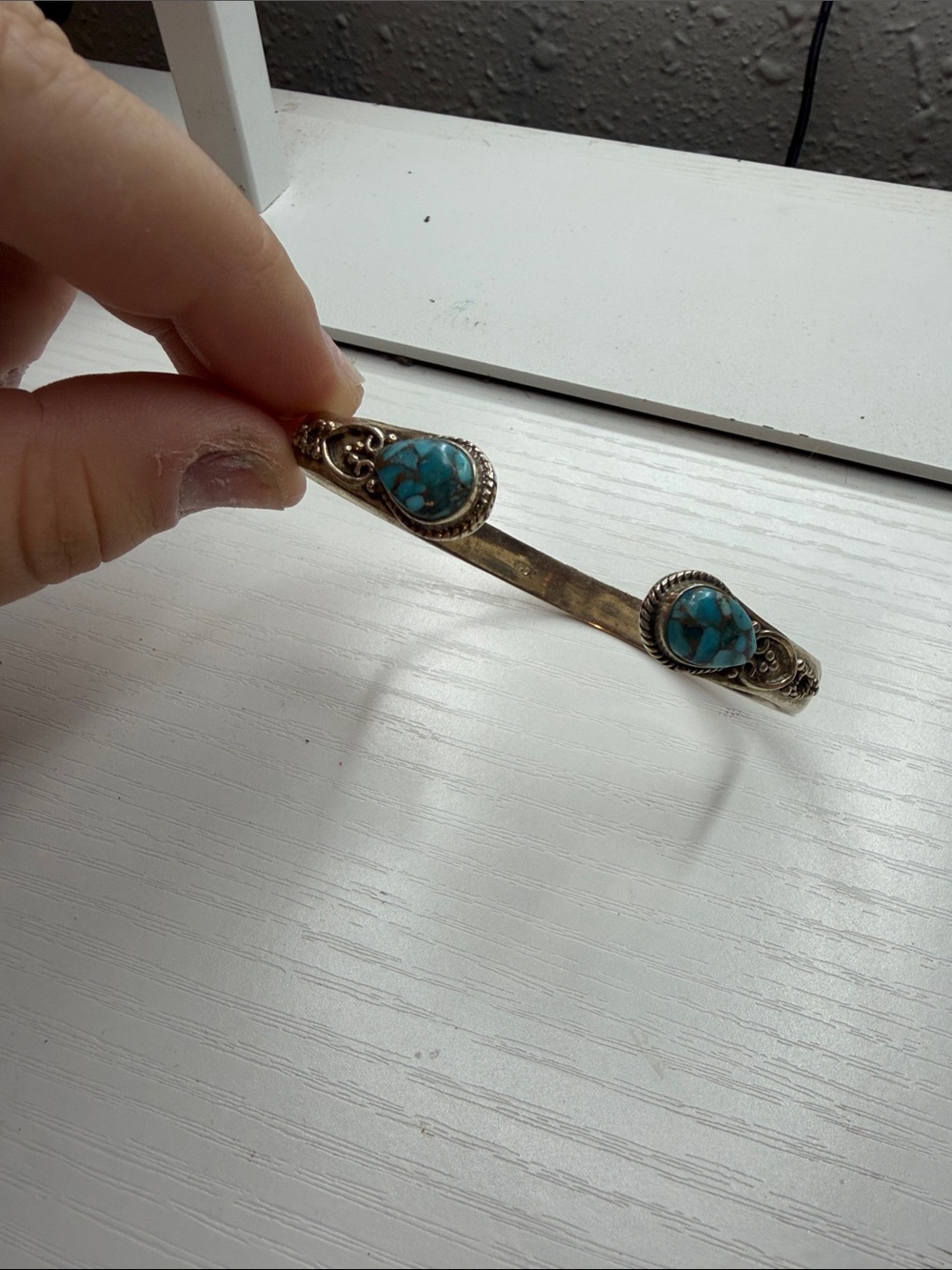 Sterling silver .925 Turquoise Stone Cuff Bracelet